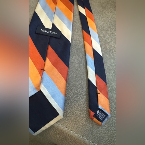 Nautica Striped Multicolored Silk Tie - Picture 2 of 4